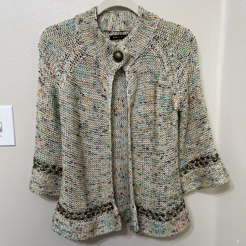 BCBG‎ Maxazria Women's Open Front Cardigan Sz S/M (?) Beaded